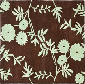 Ковер SAFAVIEH, 183 x 183 см, Soho Collection, Brown & Teal, ручной работы из шерсти и вискозы, идеален для помещений с высокой проходимостью в гостиной, спальне (SOH774B)