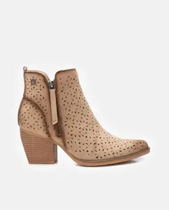 Женские ботильоны с каблуком и застежкой-молнией Refresh, бежевый