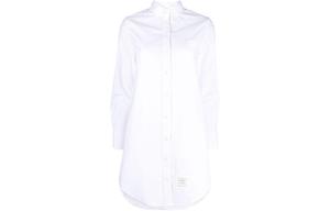 Футболка-платье с кринкл эффектом и асимметричным подолом THOM BROWNE, белый