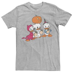 Disney's DuckTales Huey Dewey Louie Костюмы «Кошелёк или жизнь» Мужская футболка в стиле ретро Licensed Character, цвет Athletic Heather