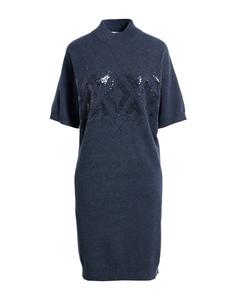 Платье миди Cashmere Brunello Cucinelli, угольно-серый
