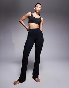 4505 Hourglass Icon Мягкие на ощупь, облегающие леггинсы для йоги с высокой талией, черного цвета