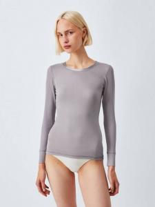 Рибленый термобелье из шелка с длинными рукавами John Lewis, Grey