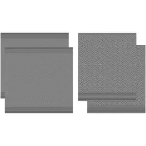 DDDDD кухонное полотенце «Акира, из чистого хлопка», (комплект, 4 шт.), комбинированный набор: 2 кухонных полотенца ок. 50х55 см и 2 кухонных полотенца ок. 60х65 см, серый