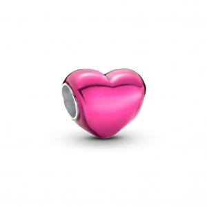 Шарм Metallic Pink Heart Pandora, стерлинговое серебро