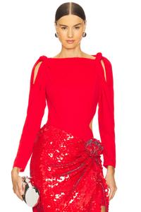 Боди с узлом Rotate, красный