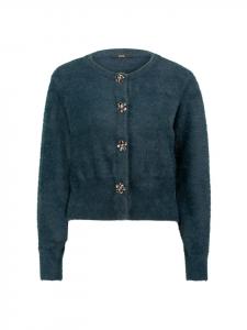 Кардиган с цветочными пуговицами в цвете Teal Ocean Zero