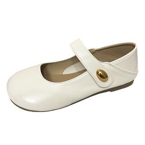 WUJI Туфли Мэри Джейн на массивном каблуке 1,5 см женские бежевые, цвет Beige