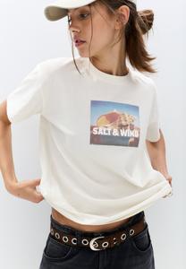 Футболка PULL&BEAR SEASHELL PHOTO , White