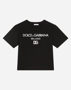 Джерси футболка с круглым вырезом и вышивкой DG Milano Dolce&Gabbana, черный