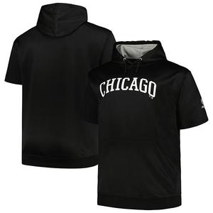 Мужская черная толстовка с капюшоном Chicago White Sox Big & Tall контрастная короткий рукав Profile