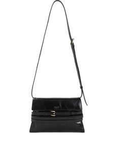 Кожаная сумка через плечо Moschino с пряжкой, черный