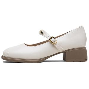 BASTO Женские туфли Мэри Джейн на массивном каблуке бежевые, цвет Beige