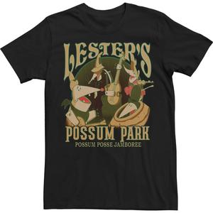 Мужская футболка Disney A Goofy Movie Lester's Possum Park Licensed Character, черный
