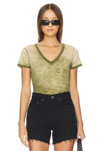 Футболка для мальчика с коротким рукавом и v-образным вырезом Goldie, цвет loden