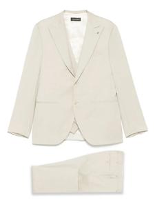 Костюм с узором «ёлочка» LUIGI BIANCHI MANTOVA, нейтральный