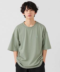 Футболка с коротким рукавом, оверсайз, с вышитым логотипом KANGOL, сине-серый