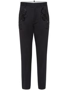 DSQUARED2 зауженные брюки с цветочной аппликацией, черный