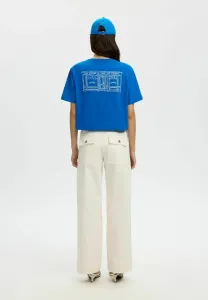 Футболка свободного кроя с принтом Selected, Victoria Blue