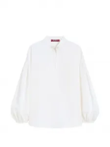 Блузка с фонариками (рукавами-фонариками) Max Mara, белый