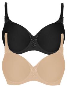 Бюстгальтер с косточками Viania 2er Pack Spacer Bügel BH Carola, цвет nude schwarz