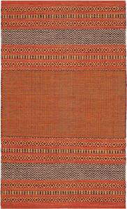 Ковер SAFAVIEH, 77 x 122 см, Montauk Collection, Orange & Red, ручное плоское плетение, хлопок, полоска, идеально для помещений с высокой проходимостью: прихожая, гостиная, спальня (MTK214B)