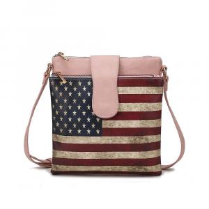 Коллекция Mkf Женская сумка через плечо Josephine из веганской кожи с флагом от Mia K MKF Collection, цвет Rose Pink