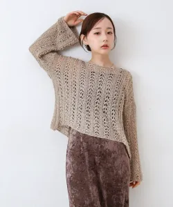 Ажурный вязаный топ с цветочным кружевом