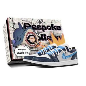 Jordan Air 1 легкие низкие винтажные баскетбольные кроссовки Unisex Blue