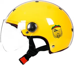 Полушлемы для мужчин и женщин, винтажные мотоциклетные шлемы, открытые шлемы в стиле ретро для скутеров и мопедов, сертифицированные по стандартам DOT и ECE, летние, легкие, с защитой от солнца, для электромотоциклов GJJGMGD, Yellow