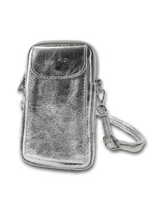 Кожаная сумка через плечо, сумка Toscanto, серебристая, около 12 см Toscanto