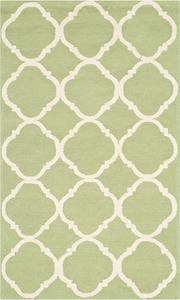 Ковер SAFAVIEH, 115 x 176 см, Newport Collection, Green & Ivory, ручной работы, хлопковый с решетчатым узором, идеален для помещений с высокой проходимостью: прихожая, гостиная, спальня (NPT430C)