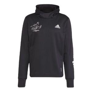 Толстовка Men's adidas Pattern Printing Running Pullover Black, черный