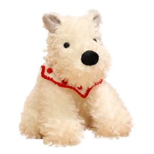 Мягкая плюшевая игрушка щенок вест хайленд уайт терьера высота 22см TLXT, красно-белый