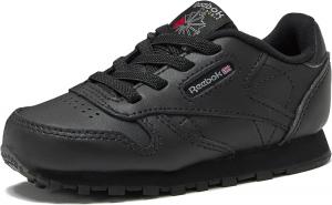 Кроссовки Reebok Classic Leather для детей и подростков, унисекс, для девочек и мальчиков, малышей, детей младшего или старшего возраста, черный