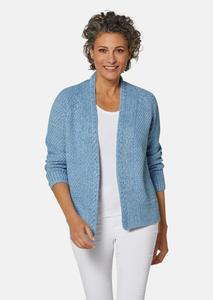 Кардиган GOLDNER Strickjacke, цвет jeansblau/melange