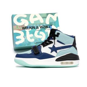 WELKIN&WZWJ Унисекс высокие скейтерские кроссовки белые с черным лунным принтом, увеличивающие рост, устойчивые к истиранию, легкие, дышащие, нескользящие, цвет Black Moon High-Top