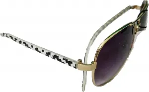 Очки VOX Chevron Aztec Checkered Eyewear Glasses Western Aviator Sunglasses Jp (черно-белые, золотые), Black White