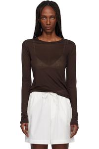 Baserange Коричневая футболка с длинными рукавами