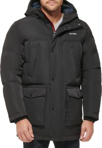 Мужская парка Tommy Hilfiger Arctic Cloth Heavyweight Performance Parka Down Alternative Upperwear, Black Tech