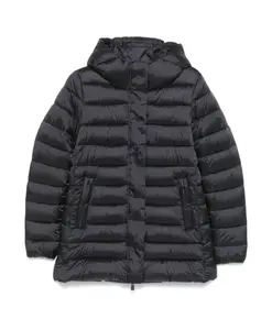 Блестящее водоотталкивающее пальто с капюшоном Save The Duck, черный