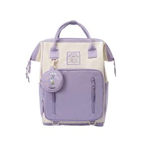 SEM/R Сумка рюкзак из нейлона унисекс большая бежево-черная, Style B White Purple Tone