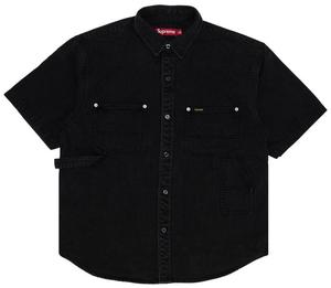 Рубашка-пикап Supreme свободного кроя с коротким рукавом из денима, черная
