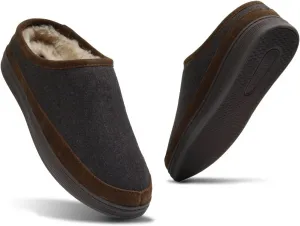 Мужские сабо Cole Haan для использования внутри и снаружи - мягкие тапочки на молнии, с амортизирующей стелькой, шерстяным верхом, прочной подошвой, удобной посадкой, коричневый