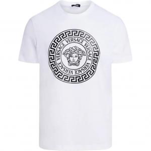 Хлопковая футболка VERSACE, белый