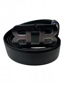 Bally 6302245 Мужской ремень с зеркальной пряжкой, регулируемый, двусторонний, черный