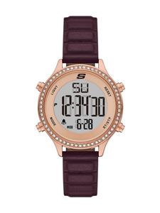 Женские цифровые полиуретановые часы Skechers SR6342, цвет Burgundy