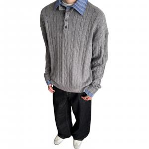 NEVER RULE Трикотажная водолазка Unisex серого цвета