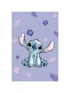 Пушистое покрывало 100x150 см - фланелевое одеяло из микрофибры фиолетового цвета Lilo & Stitch