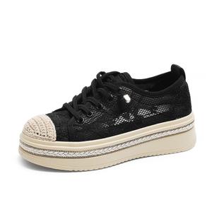 Дышащие низкие повседневные туфли, увеличивающие рост, для женщин AOKANG, Black